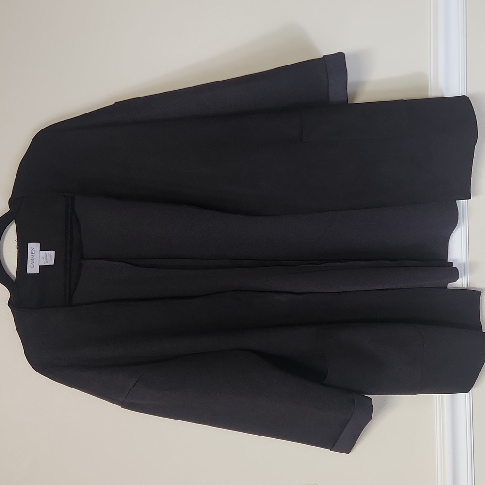Carmen Black Suede Draped Jacket